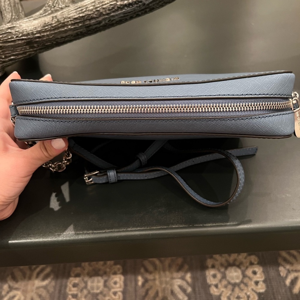 EUC Michael Kors Jet Set Blue Saffiano Leather Crossbody Purse - Picture 8 of 12